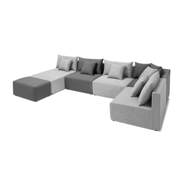Pilkų atspalvių modulinė sofa "Bobochic Paris Metis-image-4