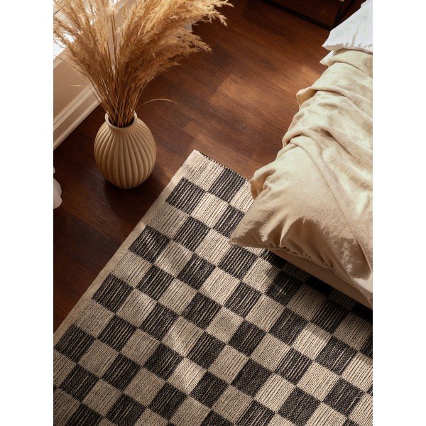 Rankų darbo juodos spalvos/kreminės spalvos iš džiuto mišinio kilimas 200x300 cm Rex – Hanse Home-image-2