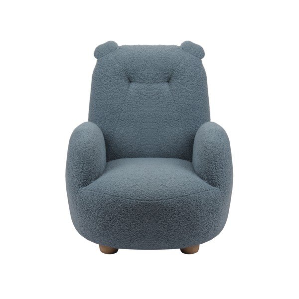 Mėlynos spalvos iš boucle vaikiškas krėslas Rocky – Vipack-image-2