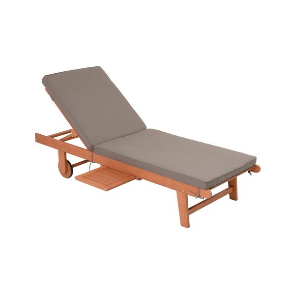 Medžio masyvo sodo šezlongas pilkos spalvos/natūralios spalvos San Diego – Garden Pleasure-image-2