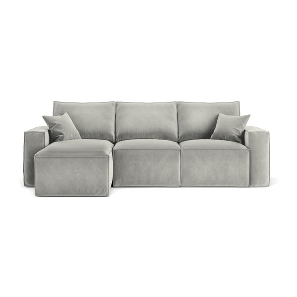 Šviesiai pilka kampinė sofa "Cosmopolitan Design Florida", kairysis kampas