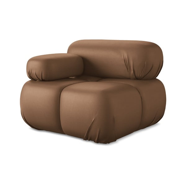 Rudos spalvos iš dirbtinės odos modulinė sofos dalis (su kairiuoju kampu) Lokua – Makamii-image-2