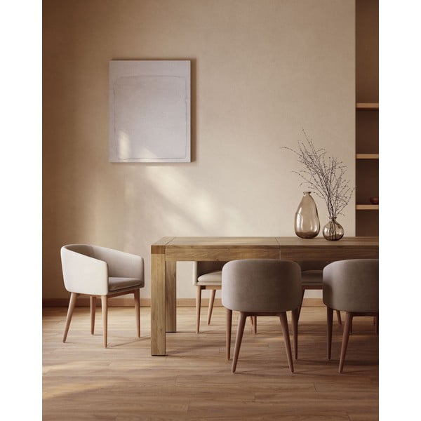 Prailginamas valgomojo stalas su papildomu stalviršiu iš ąžuolo 100x200 cm Briva – Kave Home-image-1