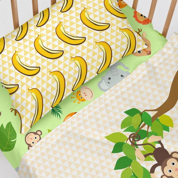 Žalia elastinė medvilninė paklodė Mr. Fox Wild, 60 x 120 cm-image-4