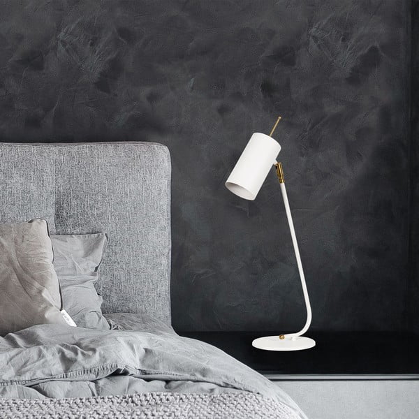Baltos spalvos stalinis šviestuvas (aukštis 55 cm) su metaliniu gaubtu Sivani – Opviq lights-image-2