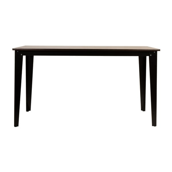 "Dutchbone Scuola" medinis valgomojo stalas su juodomis kojomis, 140 x 70 cm