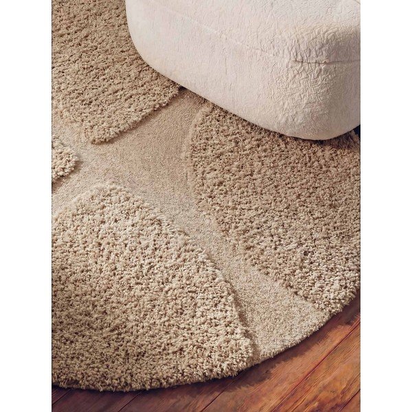 Rankų darbo smėlio spalvos apvalios formos kilimas ø 160 cm Lambeth Jasper – Ted Baker-image-3