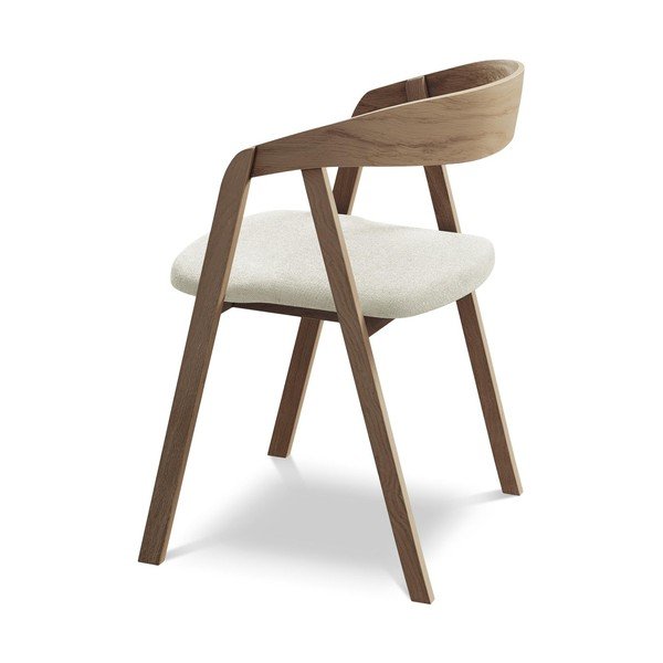 Kreminės spalvos iš medienos masyvo valgomojo kėdė Erika – Makamii-image-3