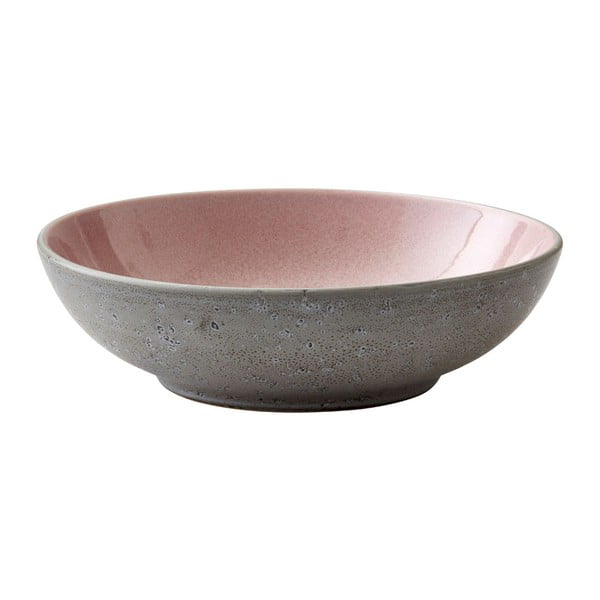 Pilkos ir rausvos spalvos keramikos dubuo makaronams "Bitz Mensa", ø 20 cm