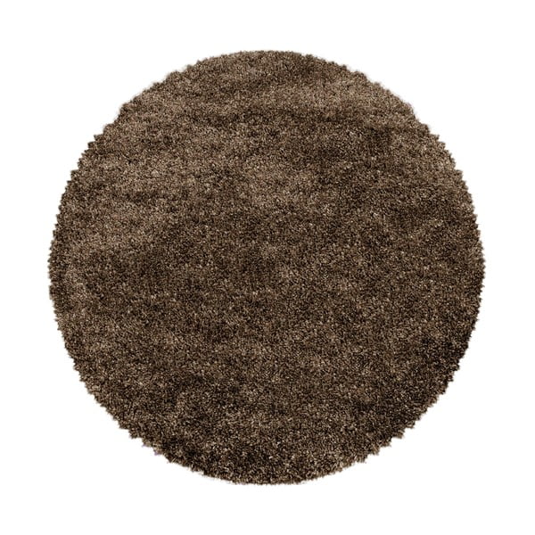 Apvalios formos kilimas tamsiai rudos spalvos ø 160 cm Fluffy – Ayyildiz Carpets
