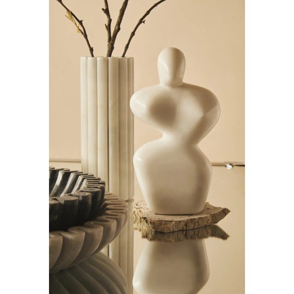 Baltos spalvos iš marmuro vaza (aukštis 20 cm) Savio – Premier Housewares-image-2