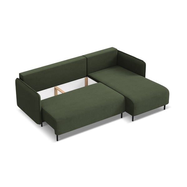 Žalios spalvos sulankstoma/su sandėliavimo vieta kampinė sofa (su dešiniuoju kampu) Luana – Makamii-image-3
