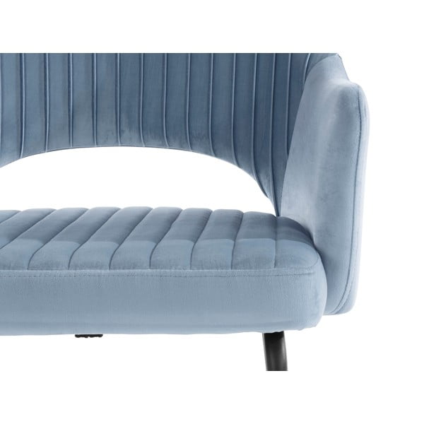 Šviesiai mėlynos spalvos aksominės valgomojo kėdės (2 vnt.) Britney - Støraa-image-1