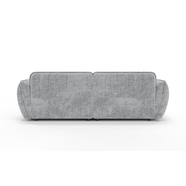 Šviesiai pilkos spalvos sofa iš šenilinio audinio su gultu 252 cm Nelia Big – Ropez-image-4