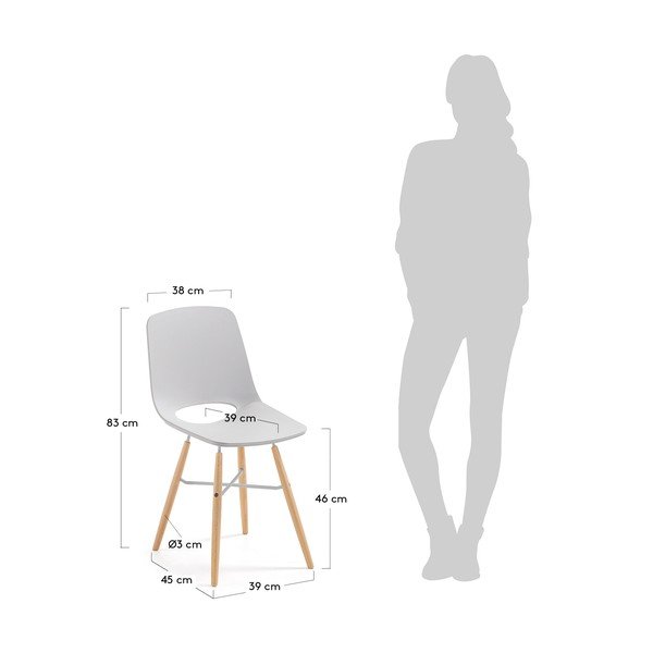 2 pilkų valgomojo kėdžių rinkinys "La Forma Kint-image-1