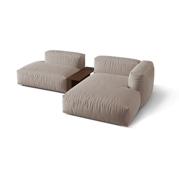 Modulinė kampinė sofa smėlio spalvos (su dešiniuoju kampu) Martina – Micadoni Home-image-3