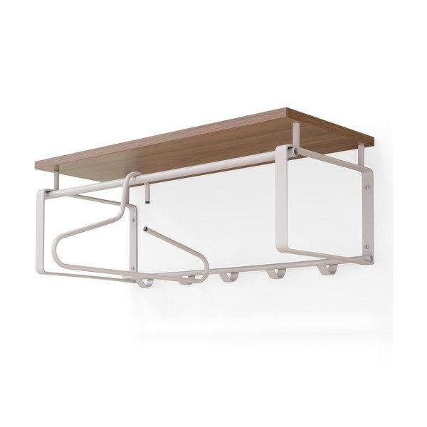 Natūralios spalvos/taupe spalvos iš plieno sieninė lentyna su lentyna 70 cm Rex – Spinder Design