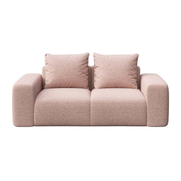 Sofa šviesiai rožinės spalvos iš boucle 212 cm Feiro – MESONICA