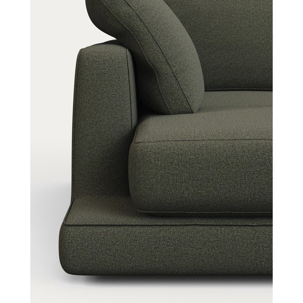 Tamsiai žalios spalvos kampinė sofa iš šenilinio audinio (su kairiuoju kampu/su gultu) Gala – Kave Home-image-3