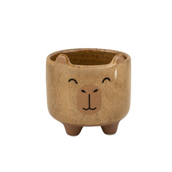 Iš molio rankomis dažytas gėlių vazono dangtelis ø 7,5 cm Mojave Capybara – Sass & Belle