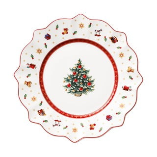 Balta ir raudona porcelianinė kalėdinė lėkštė Toy´s Delight Villeroy&Boch, ø 24 cm