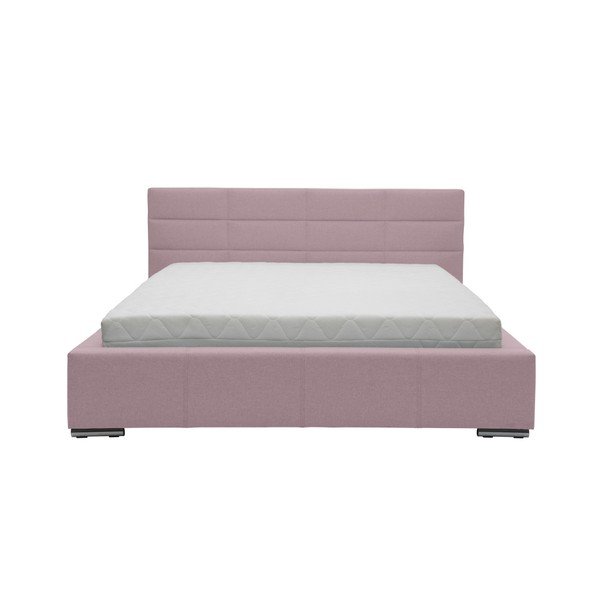 Šviesiai rožinė dvigulė lova Mazzini Beds Reve, 140 x 200 cm-image-3