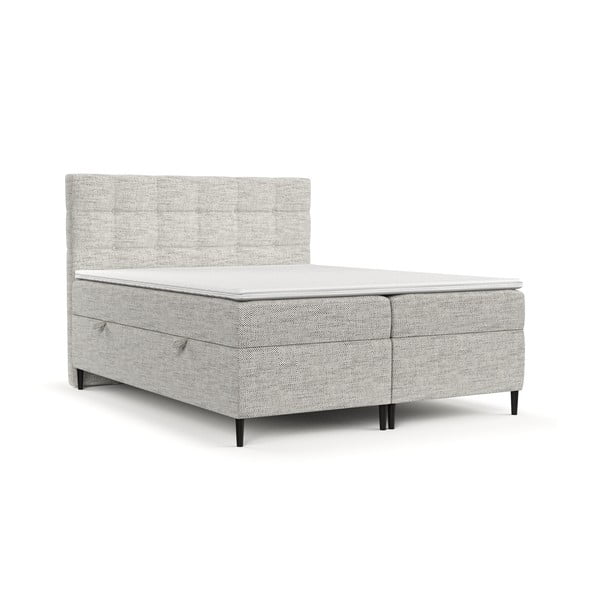 Spyruoklinė lova šviesiai pilkos spalvos su sandėliavimo vieta 160x200 cm Urbaneo – Maison de Rêve
