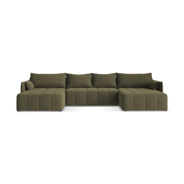 Khaki spalvos sulankstoma/su sandėliavimo vieta kampinė sofa („U“ formos) Moku – Makamii