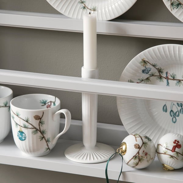 Baltos spalvos akmens masės žvakidė Kähler Design Hammershoi, 16 cm aukščio-image-1