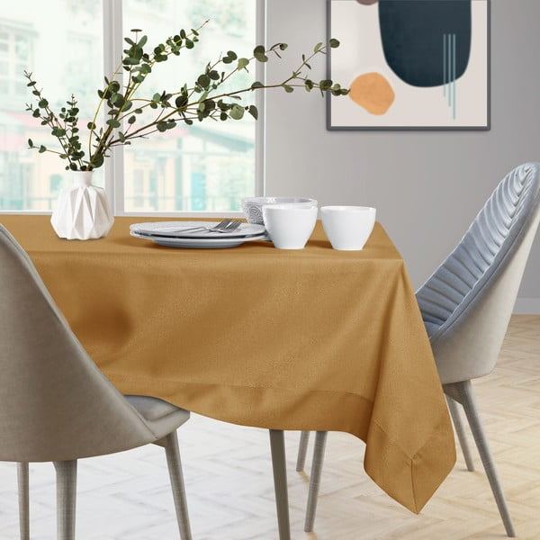 Garstyčių rudos spalvos staltiesė AmeliaHome Empire Gold, 140 x 280 cm-image-4