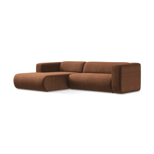 Terakotos spalvos kampinė sofa (su kairiuoju kampu/su gultu) Ekahi – Makamii-image-2