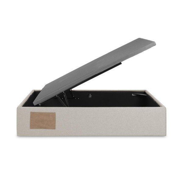 Smėlio spalvos viengulė lova audiniu dengta su sandėliavimo vieta 90x190 cm Matters – Kave Home-image-2