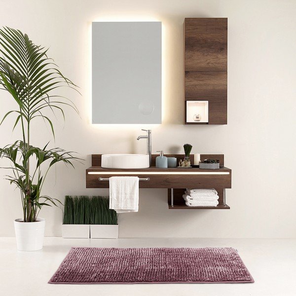 Violetinis vonios kambario kilimas AmeliaHome Bati, 70 x 120 cm-image-1