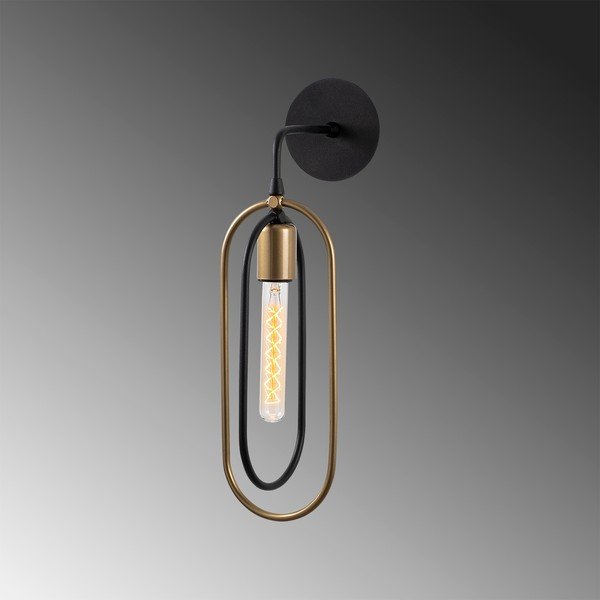 Sieninė lempa juodos spalvos/auksinės spalvos Cerco – Opviq lights-image-3