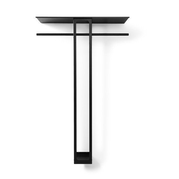 Juodos spalvos iš plieno sieninė lentyna su lentyna 100 cm Luno Large – Spinder Design-image-2