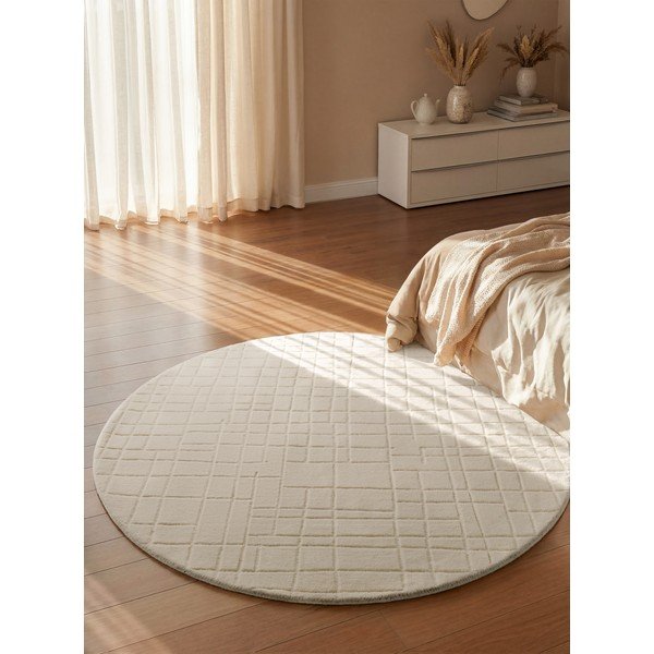 Kreminės spalvos iš vilnos apvalios formos kilimas ø 160 cm Kenso – Villeroy&Boch-image-1