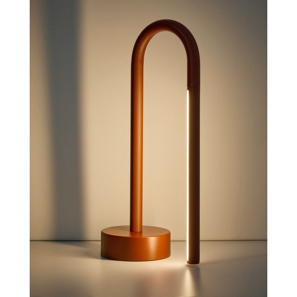 Raudonos spalvos iš metalo stalinis šviestuvas LED (aukštis 30 cm) Bow – Kave Home-image-2