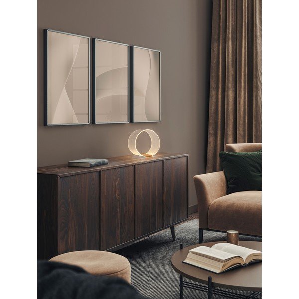 Auksinės spalvos iš aliuminio stalinis šviestuvas LED su pritemdymo funkcija (aukštis 28 cm) su gaubtu iš akrilo stiklo Valentin – Nova Luce-image-1
