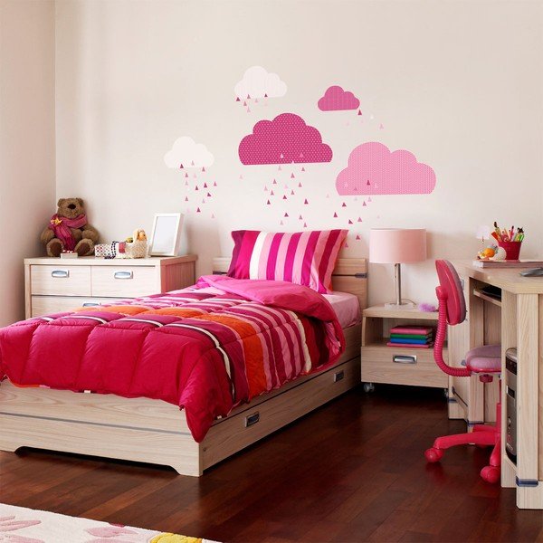 Rožinis sienų lipdukas Ambiance Scandinavian Clouds-image-1