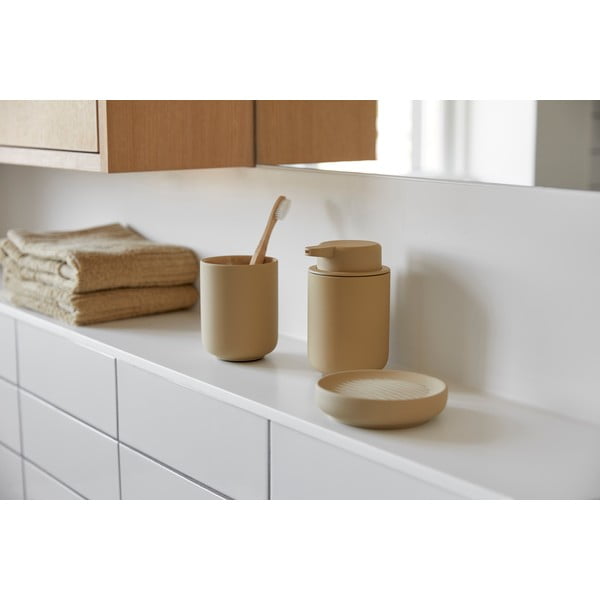 Smėlio spalvos keraminis indas dantų šepetėliams Zone Ume-image-3