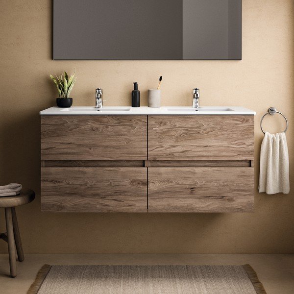 Pakabinama spintelė po kriaukle natūralios spalvos iš riešutmedžio 120x55 cm Eurovit+ – Ideal Standard-image-1