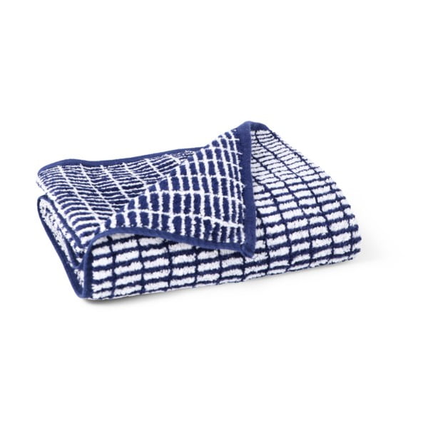 Baltos spalvos/mėlynos spalvos iš frote audinio iš bambuko mišinio vonios rankšluostis 70x140 cm Nuance – JUNA