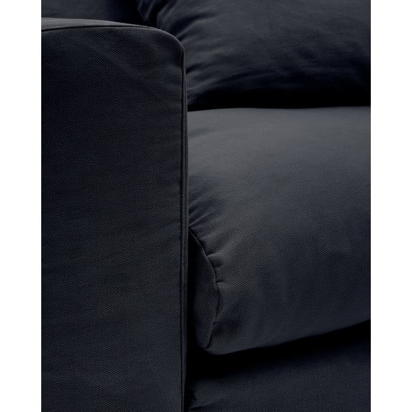 Iš lino sofa antracito spalvos 340 cm Nora – Kave Home-image-4