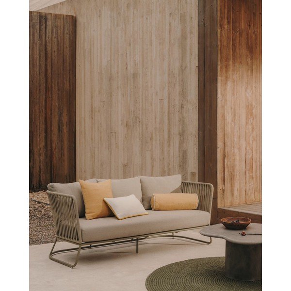 Khaki spalvos iš plieno sodo sofa Saconca – Kave Home-image-1
