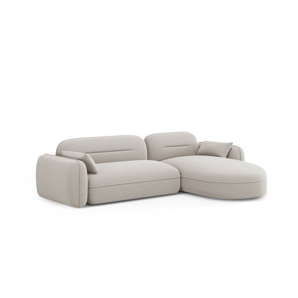 Iš velveto kampinė sofa kreminės spalvos (su dešiniuoju kampu) Audrey – Interieurs 86-image-2