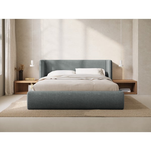 Tamsiai pilkos spalvos dvigulė lova audiniu dengta su sandėliavimo vieta su lovos grotelėmis 180x200 cm Jason – Windsor & Co Sofas-image-1