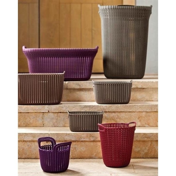 Tamsiai pilkos spalvos skalbinių krepšys Curver Knit Hamper, 57 l-image-1