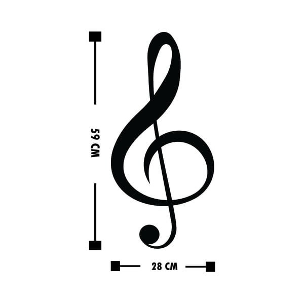 Černá nástěnná dekorace Wallity Treble Clef-image-3