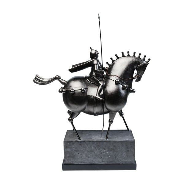 Juoda dekoratyvinė raitelio ant žirgo statula Kare Design Black Knight