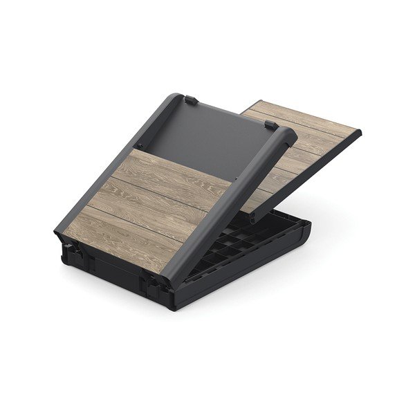 Rudos spalvos plastikinis reguliuojamas/sulankstomas sodo šezlongas Deco Porto – Keter-image-4